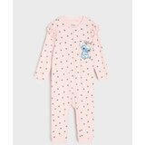 Sinsay Pamučni kombinezon s vezenim natpisom i ukrasnim volanima Stitch u