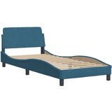 vidaXL Postelja z vzmetnico modra 90x200 cm žamet | Shoptok.si