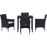 vidaXL 5-delni vrtni jedilni set črnega poli ratana | Shoptok.si