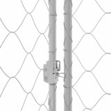  Kavez za psa s krovom Srebrno 200 x 200 x 258 cm Čelik i PE | Shoptok.si