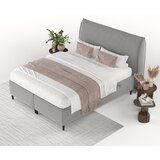 Maison de Rêve Svijetlo sivi tapecirani bračni krevet s prostorom za odlaganje 140x200 cm Draco – | shoptok.hr