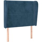  Vzglavje z ušesi temno modra 93x23x118/128 cm žamet | Shoptok.si
