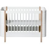 Oliver Furniture® otroška posteljica mini+ basic cot 5v1 60x120 white/oak | Shoptok.si