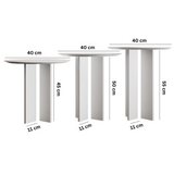 Hanah home set stolova za kafu leo (55 + 50 + 45) white | ePonuda.com