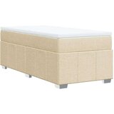 vidaXL Box spring postelja z vzmetnico krem 90x200 cm blago | Shoptok.si