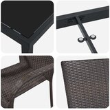 vidaXL 5-delni vrtni jedilni set Rjava Poli ratan | Shoptok.si