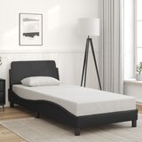 Maison Chic Posteljni okvir - Enojna postelja - Postelja za odrasle z vzglavjem črn 80x200 cm umetno usnje-J9408, (21760724) | Shoptok.si