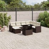 vidaXL 8-dijelni set vrtnih sofa s jastucima smeđi od poliratana | shoptok.hr