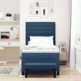  Postelja z vzmetnico in klopjo Modra 90x190 cm Tkanina, (22083836) | Shoptok.si