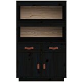  Visoka komoda crni 67 x 40 x 108 5 cm od masivne borovine | shoptok.hr