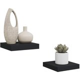  Plutajuće zidne police 2 kom crne 23 x 23,5 x 3,8 cm MDF | shoptok.hr