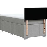 vidaXL Box spring postelja z vzmetnico svetlo siv 100x200 cm blago | Shoptok.si