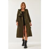 Bianco Lucci Women's Garni Windbreaker Detail Flap Trench Coat 2488 | shoptok.hr