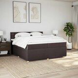  Krevet s oprugama i madracem tamnosmeđi 200x200 cm od tkanine | shoptok.hr