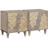 Ormarić s vratima 2 pcs Siva 40 x 33 x 46 cm Čvrsto drvo manga | shoptok.hr