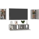  4-dijelni set TV ormarića siva boja betona od iverice | shoptok.hr