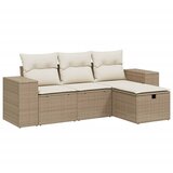 Maison Chic Seti vrtnega pohištva - Vrtna garnitura - Vrtni pohištvo set 4-delna z blazinami bež poli ratan, (21810422) | Shoptok.si