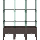  Vrtna sadilica s rešetkom smeđa 120 x 40 x 142 5 cm PP | shoptok.hr