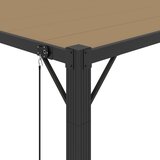  Sjenica s re&amp;scaron;etkastim krovom 3x3 m smeđe-siva tkanina/aluminij Slike