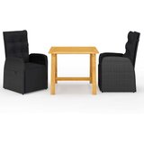  3-dijelni vrtni blagovaonski set crni | shoptok.hr