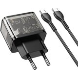 hoco. Punjač USB-A USB-C 20W sa USB-C kablom 1m N34 crni | Eponuda.ba