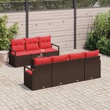  Set sofe s jastukom 8 pcs Smeđa i crvena poliratan | Eponuda.com
