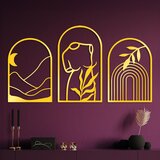 Wallity Zidna dekoracija Memorie Trio G, 45 x 40 cm, Zlatna boja Cijene