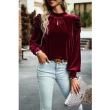 Fenzy Bluza Iz Imitacije Žameta, Rdeča | Shoptok.si