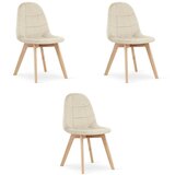 Bora stolica - bež baršun / prirodne noge x 3 | shoptok.hr