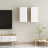 Furnova TV omarica 2 kosa bela in sonoma hrast 30,5x30x60 cm, (21923768) | Shoptok.si