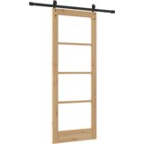 vidaXL Drsna vrata s kompletom za opremo 'ORKDAL'78x202 cm, Notranja vrata z steklom 'ORKDAL'78x202x4 cm Trden bor | Shoptok.si