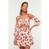 Trendyol Underwater Patterned Woven Balloon Sleeve Blouse Skirt Beach Set | Eponuda.ba