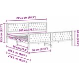  Krevetna konstrukcija Crna 200 x 200 cm Čvrsto borovo drvo | shoptok.hr