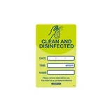Zelene Nalepke Čisto in Razkuženo (500 kom) - Clean & Disinfected