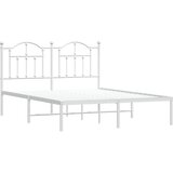 Metalni okvir za krevet s uzglavljem bijeli 140 x 190 cm | Eponuda.com