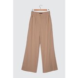 Trendyol Beige Flowy Pleated Wide Leg Trousers | shoptok.hr