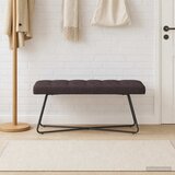  Klupa s gumbastim tkanjem Tamno smeđa 110 x 40 x 46 cm Tkanina | shoptok.hr
