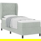 vidaXL Box Spring postelja z vzmetnico Svetlo siva 80x200 cm Žamet | Shoptok.si