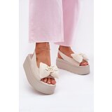 CheBello Ladies Leather Platform Sandals With Bow Cene
