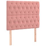  Okvir za krevet s uzglavljem ružičasti 90x200 cm baršunasti | shoptok.hr
