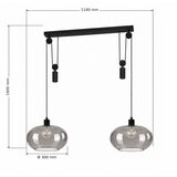Brilagi LED Luster na sajli RETRO GLASS 2xE27/40W/230V crna/zadimljeno siva | Eponuda.com
