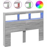 Ormarić za uzglavlje LED sivom sonomom 140x17x102 cm | Eponuda.com