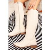 Fox Shoes Beige Faux Leather Women's Boots | Shoptok.si