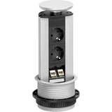 RAZDELILNIK R PORT DATA\, SREBRO/ALUMINIJ\, 2 VTIČNICI+2 RJ45 za mrežni priključek 93100314 Schulte Elektrotechnik, (20458037)