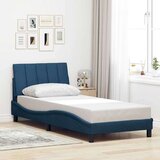  Posteljni okvir brez vzmetnice modra 90x190 cm tkanina | Shoptok.si