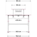 Podesivi dječji stol Study 3.7 Pink 90 cm | shoptok.hr