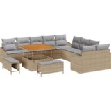  Vrtna garnitura - 13-dijelni set vrtnih sofa s jastucima bež poli ratan akacija | shoptok.hr