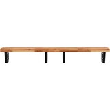  Zidna polica za umivaonik od čelika i masivnog bagremovog drva Smeđa 160 x 40 x 4 cm | shoptok.hr