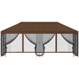 Paviljon s bočnim stranama 6 x 3 m Smeđa Poliester i čelik 190 | shoptok.hr