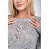By o la la Grey openwork sweater | shoptok.hr
